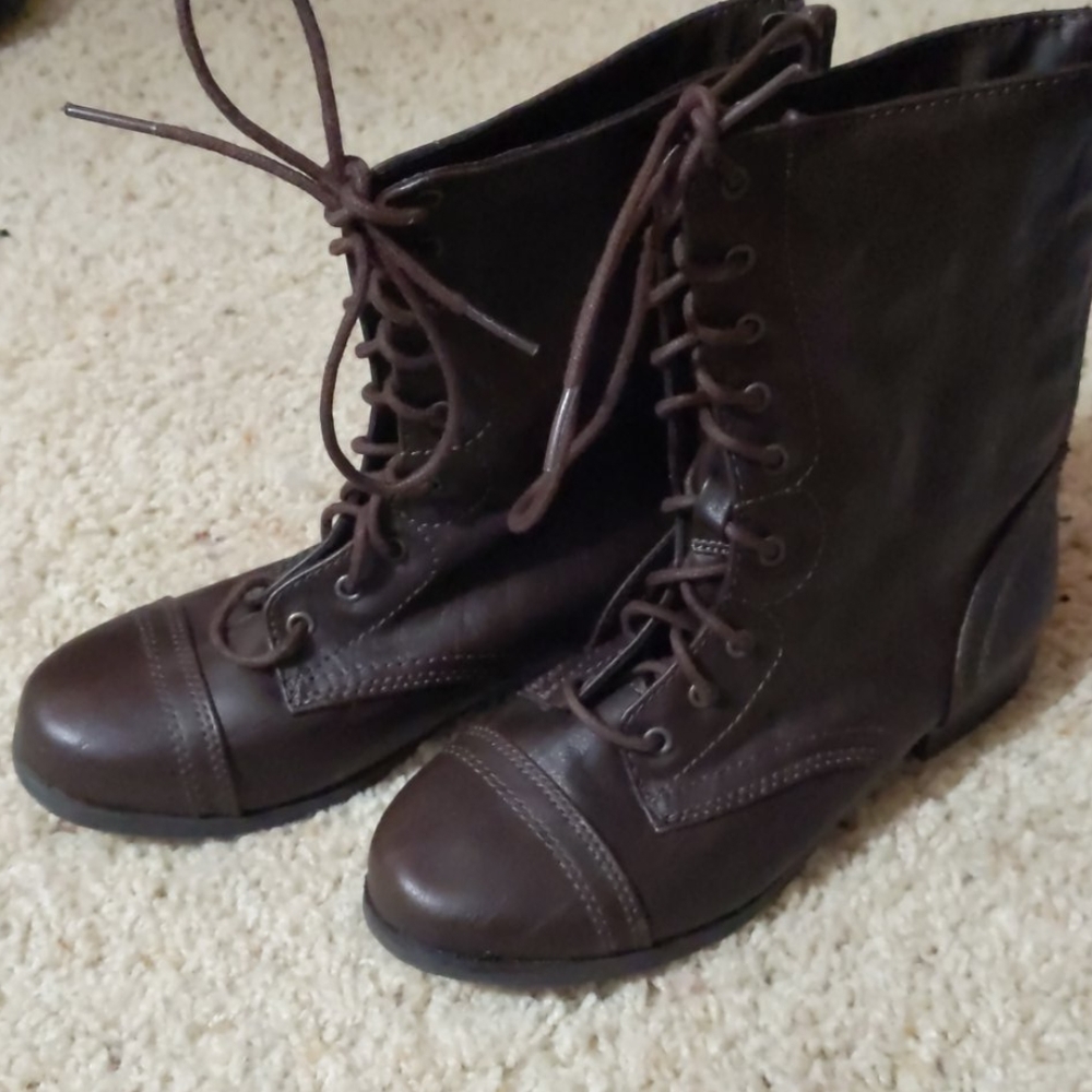 Cherokee girls size 3 *NEW* brown combat boots